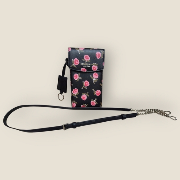 Kate Spade New York Ditzy Floral Black North South Crossbody Bag - Picture 8 of 12